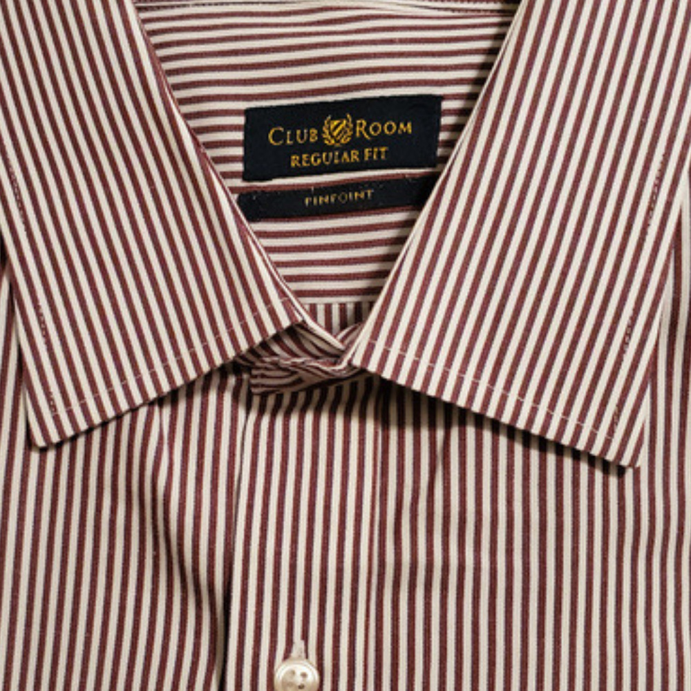 Club Room 100% Cotton Pinpoint Dress Shirt – Rust